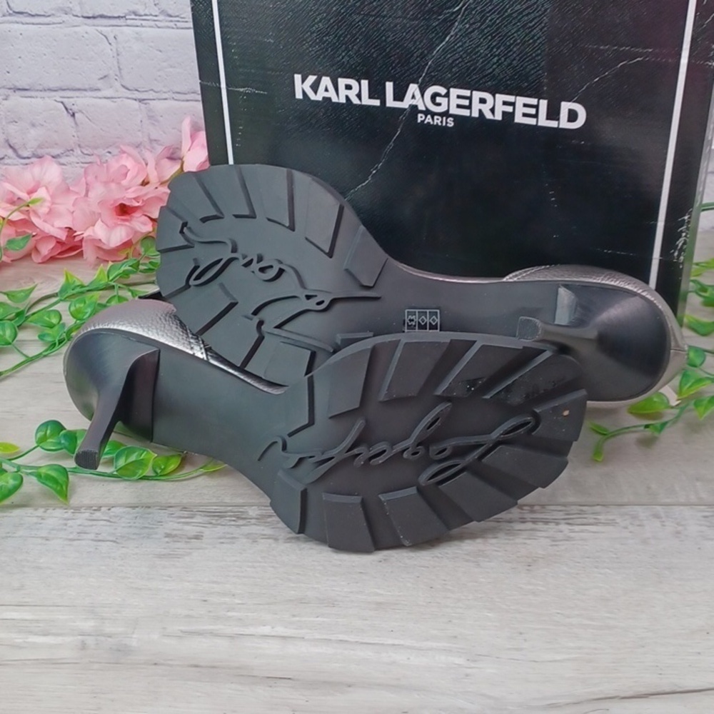 KARL LAGERFELD PARIS Malinda Embellished Ankle-Strap Dress Sandals NIB - Picture 6 of 13